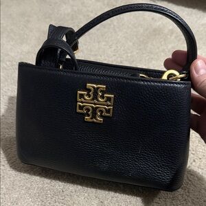 Tory Burch Black Mini Bag with Gold Logo